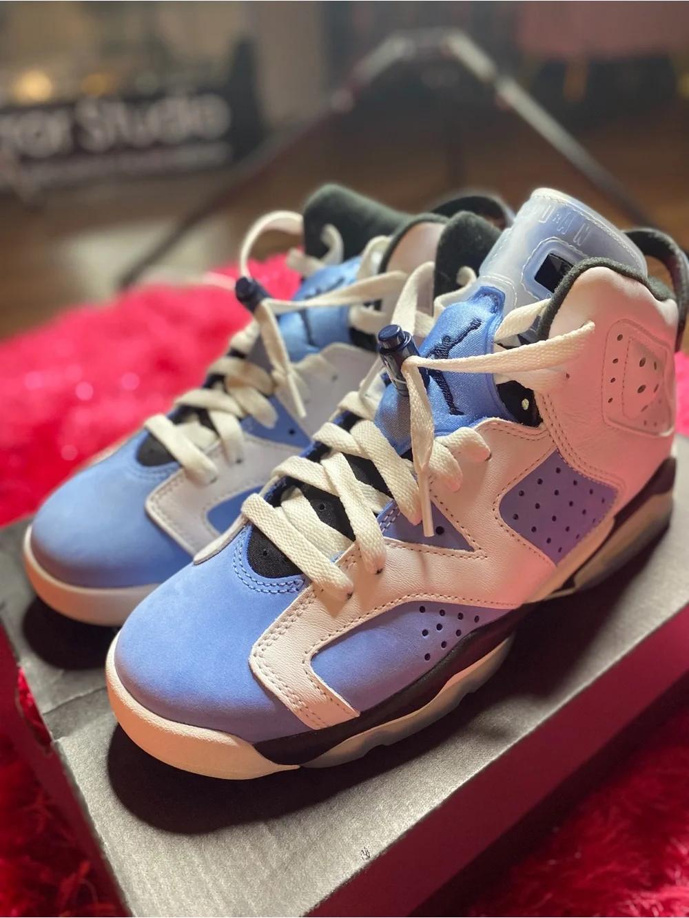 Jordan Kids Blue and White High-Top Sneakers